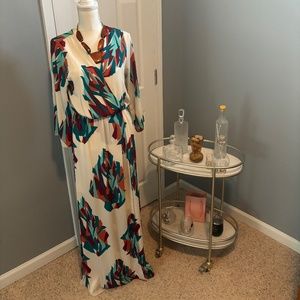 "Everly" multi-colored,  long sleeve, long flowy dress